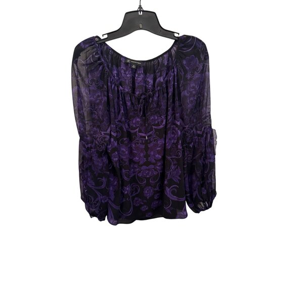Inc women's purple and black long sleeve top size M - Picture 1 of 3